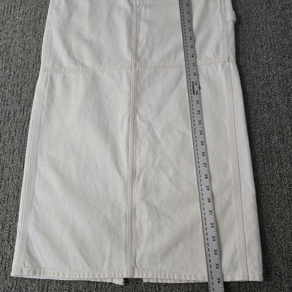 Madewell White Denim Utility Maxi Skirt NWT Fair Trade Cotton Size 28 - Picture 5 of 8